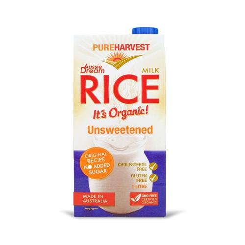 PURE HARVEST RICE MILK Unsweetened Original 1lt